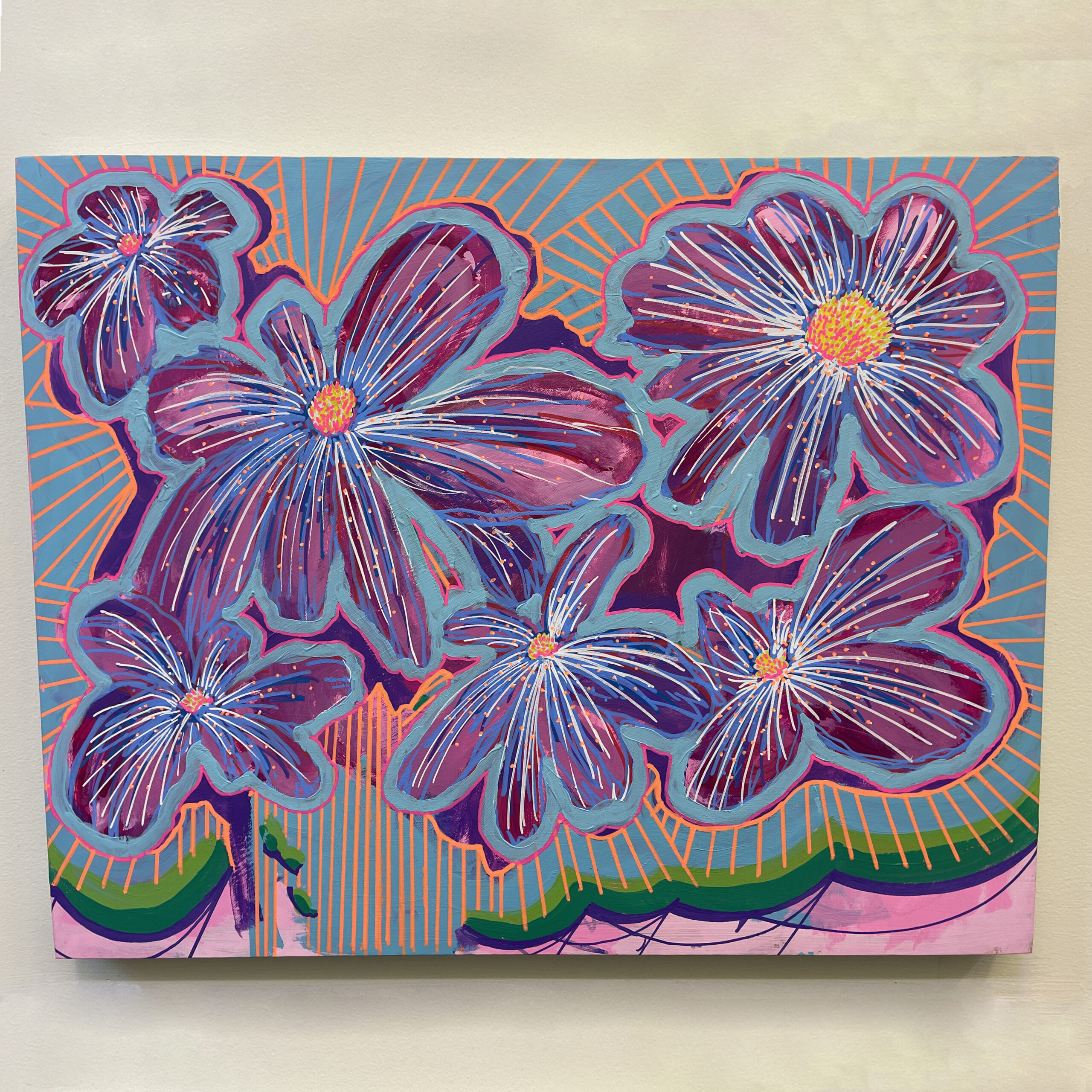 Pink Flowers by George Vossler