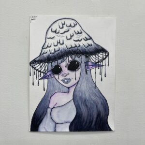 Ink Cap Mushroom Girl by Jasmyne Barnes