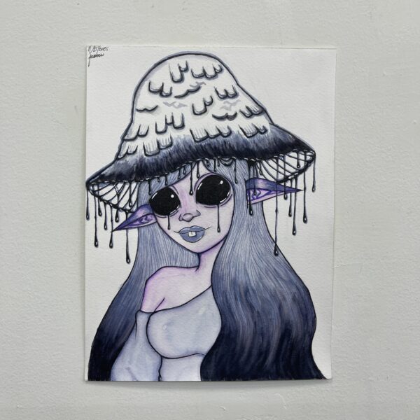Ink Cap Mushroom Girl by Jasmyne Barnes