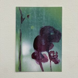 Inked Flower, Green Print by Rebecca Desrochers