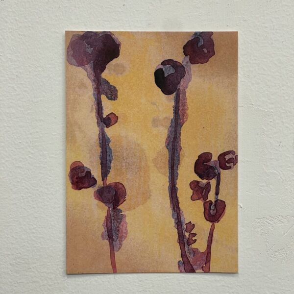 Inked Flower, Yellow Print by Rebecca Desrochers